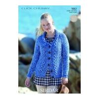 Sirdar Ladies Jacket Click Knitting Pattern 9861 Chunky