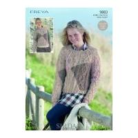 Sirdar Ladies Sweaters Freya Knitting Pattern 9883 Chunky