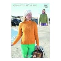 Sirdar Ladies Sweaters Country Style Knitting Pattern 9807 DK
