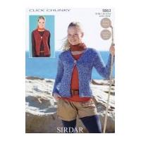 Sirdar Ladies Cardigan & Waistcoat Click Knitting Pattern 9863 Chunky