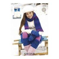 Sirdar Girls Scarf, Mittens & Leg Warmers Knitting Pattern 2269 Chunky