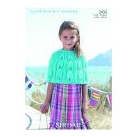Sirdar Girls Cape Supersoft Knitting Pattern 2456 Aran