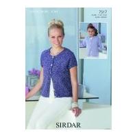 sirdar ladies girls cardigan soukie knitting pattern 7517 dk