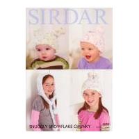 sirdar baby childrens hats snowflake knitting pattern 4698 chunky