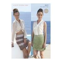 Sirdar Ladies Skirts Cotton Crochet Pattern 7077 DK
