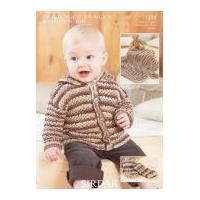 Sirdar Baby Jacket, Mittens & Blanket Smiley Stripes Knitting Pattern 1388 DK