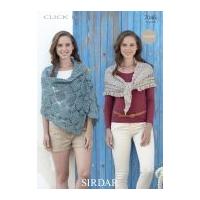 Sirdar Ladies Wrap & Shawl Click Crochet Pattern 7046 DK