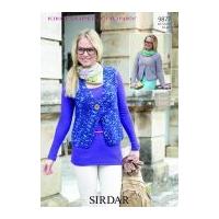 sirdar ladies cardigan waistcoat kiko knitting pattern 9877 super chun ...