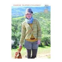 Sirdar Ladies Jacket Faroe Knitting Pattern 9816 Super Chunky