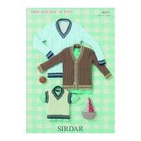 sirdar baby sweater cardigan tank top knitting pattern 4641 4 ply