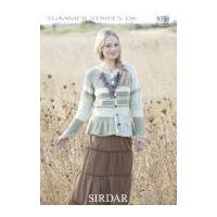 Sirdar Ladies Cardigan Summer Stripes Knitting Pattern 9733 DK