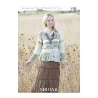 sirdar ladies cardigan summer stripes knitting pattern 9733 dk