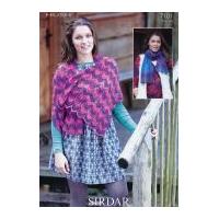 Sirdar Ladies Scarf & Shawl Hush Knitting Pattern 7101 Lace