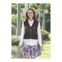 Sirdar Ladies Waistcoat Country Style Crochet Pattern 7045 4 Ply