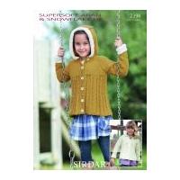 Sirdar Girls Coats Supersoft Knitting Pattern 2394 DK, Aran