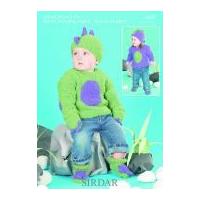 Sirdar Baby Dinosaur Sweaters & Accessories Snowflake Knitting Pattern 1497 Chunky