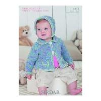 Sirdar Baby Cardigan & Bonnet Tiny Tots Knitting Pattern 1493 DK