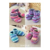 Sirdar Baby Shoes & Booties Baby Crofter Knitting Pattern 1483 DK