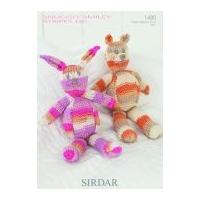 Sirdar Rabbit & Bear Toys Smiley Stripes Knitting Pattern 1480 DK