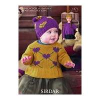 Sirdar Baby Sweaters & Hat Knitting Pattern 1471 DK