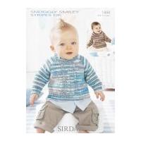 Sirdar Baby Sweater & Hoodie Smiley Stripes Knitting Pattern 1444 DK