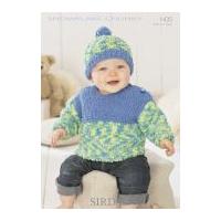 Sirdar Baby Sweater & Hat Snowflake Knitting Pattern 1435 Chunky