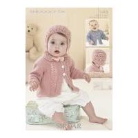 sirdar baby cardigans bonnet knitting pattern 1418 dk