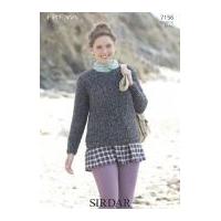 Sirdar Ladies Sweater Freya Knitting Pattern 7156 Chunky
