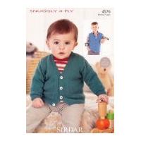 Sirdar Baby Cardigan & Waistcoat Knitting Pattern 4576 4 Ply