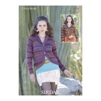 sirdar ladies raglan jackets divine knitting pattern 7179 dk