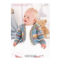 Sirdar Baby Cardigans Baby Crofter Knitting Pattern 4519 DK