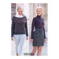 Sirdar Ladies Skirt & Sweater Bouffle Knitting Pattern 7391 Chunky