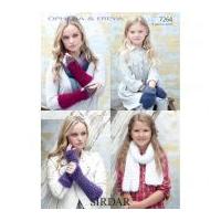 Sirdar Ladies & Girls Scarf, Mittens & Wrist Warmers Ophelia & Freya Knitting Pattern 7264 Chunky