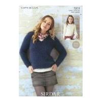 Sirdar Ladies & Girls Sweaters Ophelia Knitting Pattern 7313 Chunky
