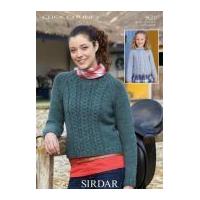 Sirdar Ladies & Girls Sweaters Click Knitting Pattern 9620 Chunky