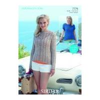 Sirdar Ladies Tops Amalfi Knitting Pattern 7779 DK
