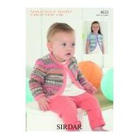 Sirdar Baby Cardigans Knitting Pattern 4633 DK