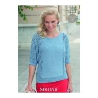Sirdar Ladies Top Cotton Knitting Pattern 7733 DK