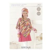 Sirdar Girls Poncho & Hat Baby Crofter Crochet Pattern 2413 DK