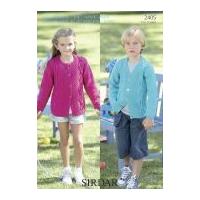 Sirdar Childrens Cardigans Wash 'n' Wear Knitting Pattern 2405 DK