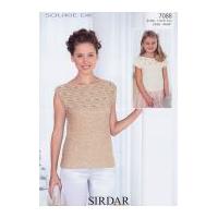 Sirdar Ladies & Girls Tops Soukie Knitting Pattern 7088 DK
