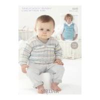Sirdar Baby Sweater & Tank Top Baby Crofter Knitting Pattern 4449 DK