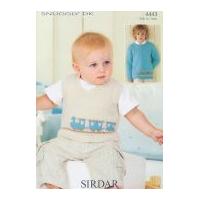 Sirdar Baby Picture Sweater & Tank Top Knitting Pattern 4443 DK