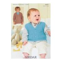 Sirdar Baby Cardigan & Waistcoat Knitting Pattern 4441 DK