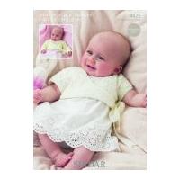 Sirdar Baby Wrap Cardigans Baby Cotton Knitting Pattern 4425 DK