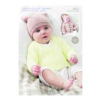 Sirdar Baby Cardigans & Hat Baby Cotton Knitting Pattern 4422 DK