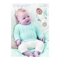 Sirdar Baby Sweater & Tank Top Baby Cotton Knitting Pattern 4420 DK