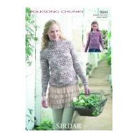 Sirdar Ladies & Girls Sweaters Knitting Pattern 9844 Chunky