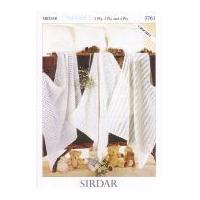 Sirdar Baby Shawls, Blankets & Cushions Knitting Pattern 3761 2 Ply, 3 Ply, 4 Ply