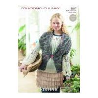 Sirdar Ladies Waistcoat Knitting Pattern 9847 Chunky